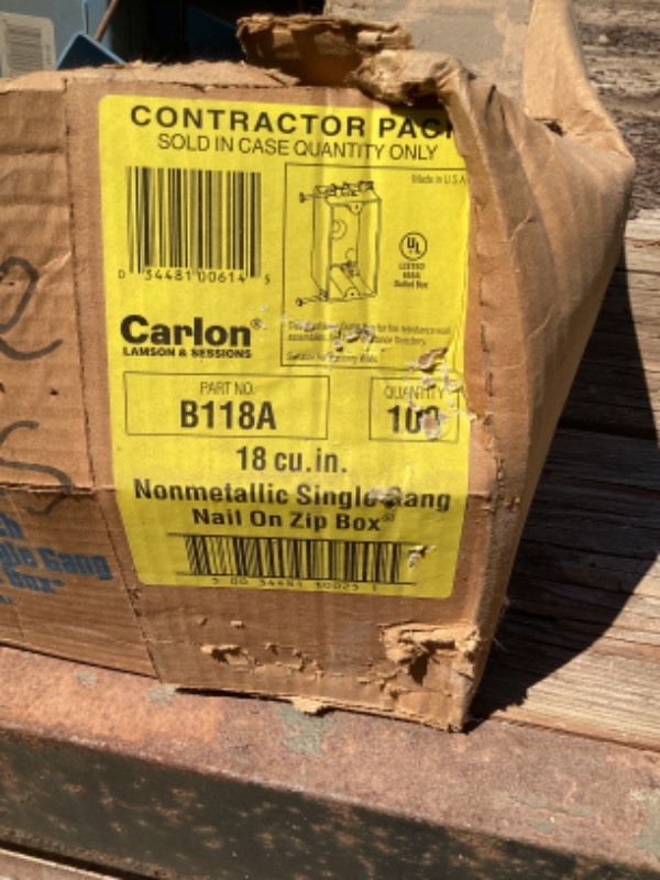 lot 58 image: Nonmetallic single gang nail on zip box - 18