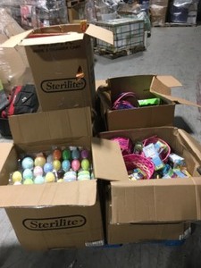 lot 21 image: Mix lot of Valentines Candies & Easter Chocolate Bunnies and Baskets etc - review all pictures - open boxes