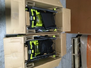 lot 2 image: RYOBI ONE HP 18V Brushless 16 in. Cordless Battery Walk Behind Push Lawn Mower  - Lot of 2 - Open Box - Review all pictures