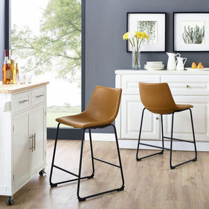 Whiskey Brown Counter Stool, set of 2