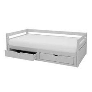 Alaterre Furniture Jasper Dove Gray Twin to King Extending Day Bed with Storage Drawers