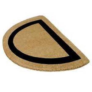 Nedia Home Single Picture Frame Black 22 in. x 36 in. Half Round HeavyDuty Coir Door Mat