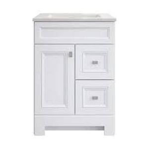 Home Decorators Collection Sedgewood 24-12 in. Configurable Bath Vanity in White with Solid Surface Top in Arctic with White Sink