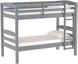 Walker Edison Twin over Twin Wood Bunk Bed in Gray