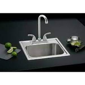 Elkay 20 Gauge Stainless Steel 15 in. 2-Hole Drop-in Bar Sink