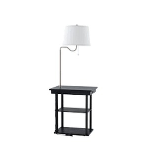 56 in. Black Shelf Lamp with USB  USBC