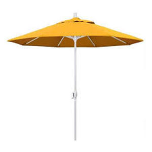 California Umbrella 9 ft. Matted White Aluminum Market Patio Umbrella Push Tilt in Yellow Pacifica (1) Questions & Answers