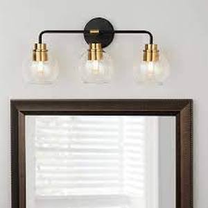 Home Decorators Collection Lawrence 3-Light Aged Bronze and Brass Vanity Light