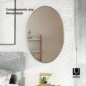 Umbra Hubba 36 in. x 24 in. Modern Oval Framed Decorative Mirror