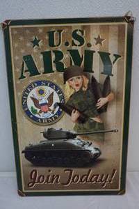 lot 116 image: army tin sign