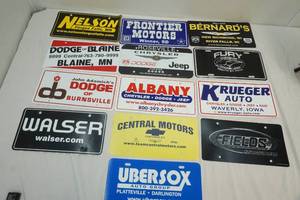 lot 136 image: dealer advertiser plates