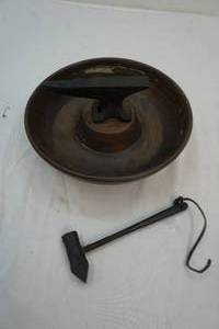 lot 151 image: vintage iron anvil nut cracker set
