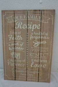 lot 195 image: our family recipe wall art