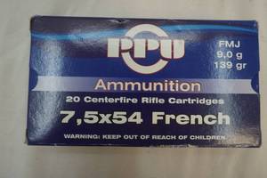 lot 204 image: ppu 7,5 x54 French rifle cartridges