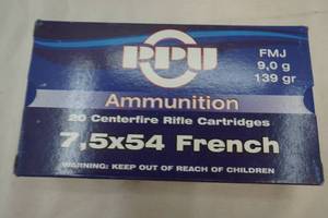 lot 205 image: ppu 7,5 x54 French rifle cartridges