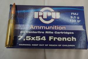 lot 206 image: ppu 7,5 x54 French rifle cartridges