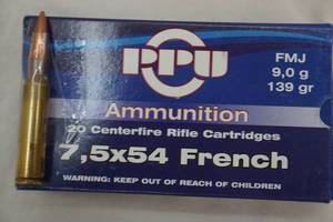 lot 208 image: ppu 7,5 x54 French rifle cartridges