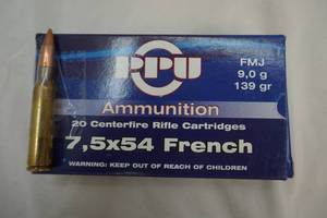 lot 203 image: ppu 7,5 x54 French rifle cartridges