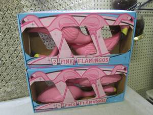 lot 164 image: (F-1) 4 Pink Flamingos YardGarden ...