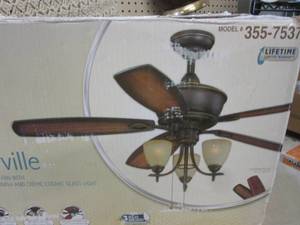 lot 185 image: (RM4) 52 Tri-Mount Ceiling Fan wit...