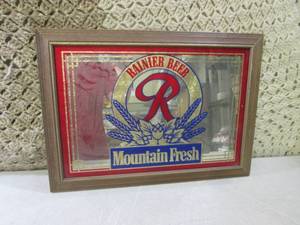lot 228 image: (FS) Framed Rainier Beer Mirror 20...