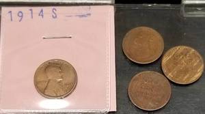 GROUP OF 4 US WHEAT CENTS 1914-S 1915-D 1923-S 1924-S