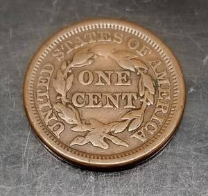 1854 US BRAIDED HAIR LARGE CENT