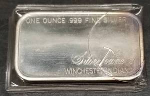 1 TROY OZ .999 FINE SILVER BAR SILVERTOWNE PROSPECTOR
