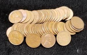 ROLL OF 50 US WHEAT CENTS MIXED DATES