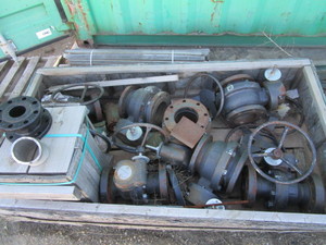 Crate of Large Pipe Valves