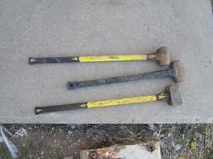 Sledge Hammers (2) Brass (1) Steel