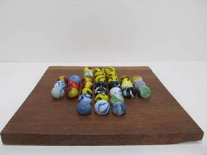 Group of Larger Sized Vintage Marbles on Custom Display Board