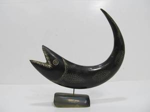Vintage Buffalo Horn Fish Sculpture