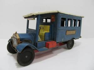 Larger Vintage Tin Toy AUTOBUS Trolley Bus