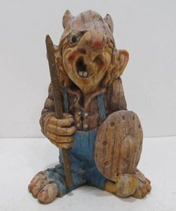 Vintage Carved Wood Scandinavian GnomeTroll Figure