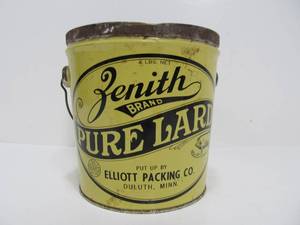 Antique Zenith Brand Advertising Tin Bucket - Duluth, Minn