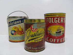 3 Old Vintage Advertising CansTins