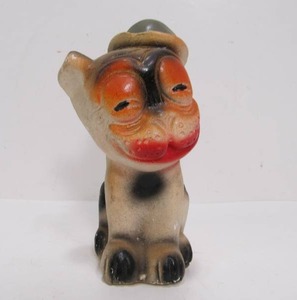 Old Vintage 1930s era Bonzo the Dog Chalkware Carnival Prize Statue