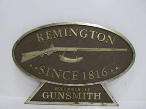 Vintage 1970s era REMINGTON Gunsmith Store Counter Display Sign
