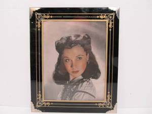 Vintage 1930s Art Deco Framed Picture of Vivian Leigh from Gone With the Wind