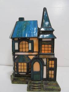 Stained Glass House Lamp