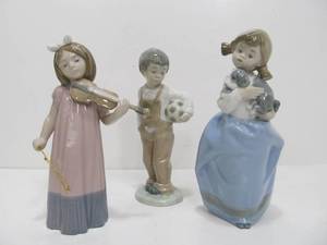 3 Signed Nao by Lladro Porcelain Figurines