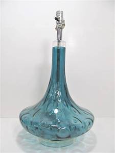 Large Blue Glass Table Lamp
