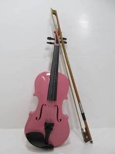 Like-New Pink Violin wCase &amp Bow
