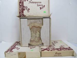 4 Boxed Shakespeare Incolay Studios Plates