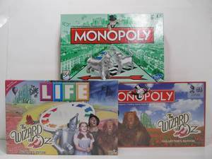 2 Monopoly Board Games &amp Life Game - Wizard of OZ