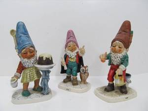 3 Vintage Goebel Co-Boy Gnome Figurines