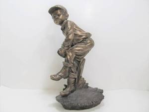 Vintage Baseball Pitcher Bronze-Like Statue Sculpture 18
