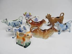 Nice Collection of Vintage Cow Creamers