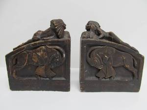 Pair of Vintage Native American Scout Bookends